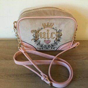 Juicy Couture Heritage Crossbody Bag in Powder Pink and Cafe Tan NWOT $79
